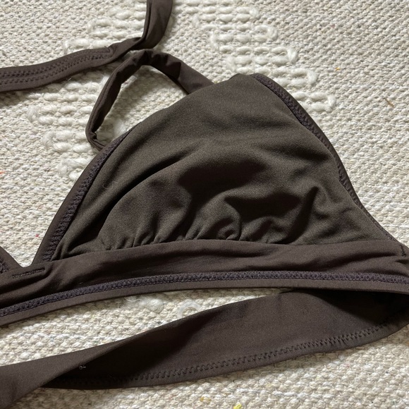 Women’s Deep Chocolate Brown Tie Halter Swimsuit - Picture 5 of 7